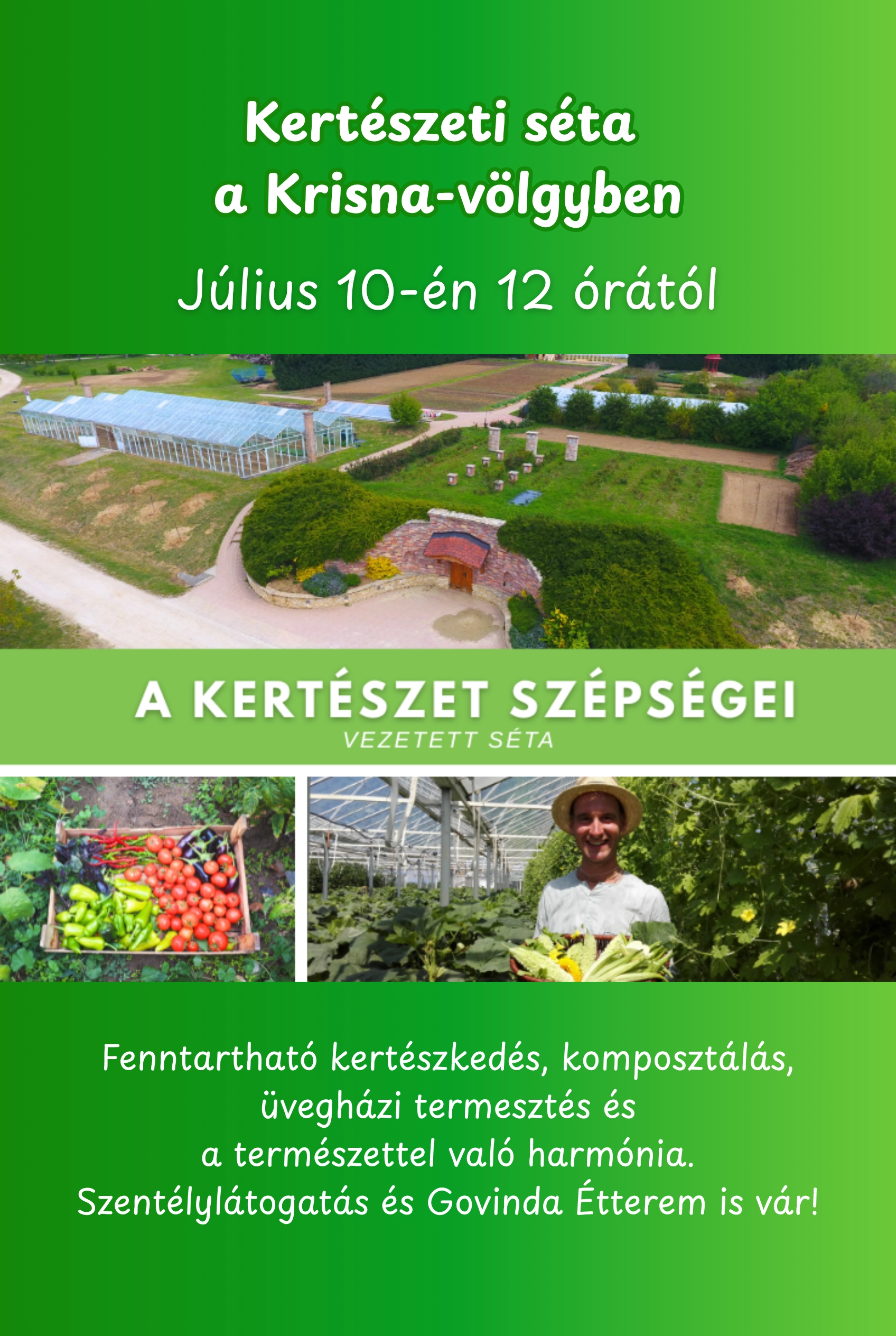 A kertészet szépsége – Kertészeti séta Krisna-völgyben esemény poszter